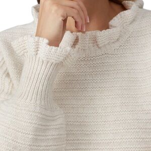 Madewell Ivory Ruffle Cowl Neck Sweater